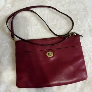 Vintage Red Coach Turn Key Crossbody Bag- Y2K- Authenticated
